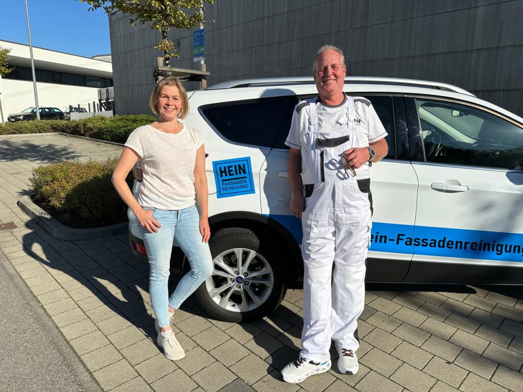 Heike Wallberg und Michael Hein als Geschäftsführer von Hein Fassadenreinigung