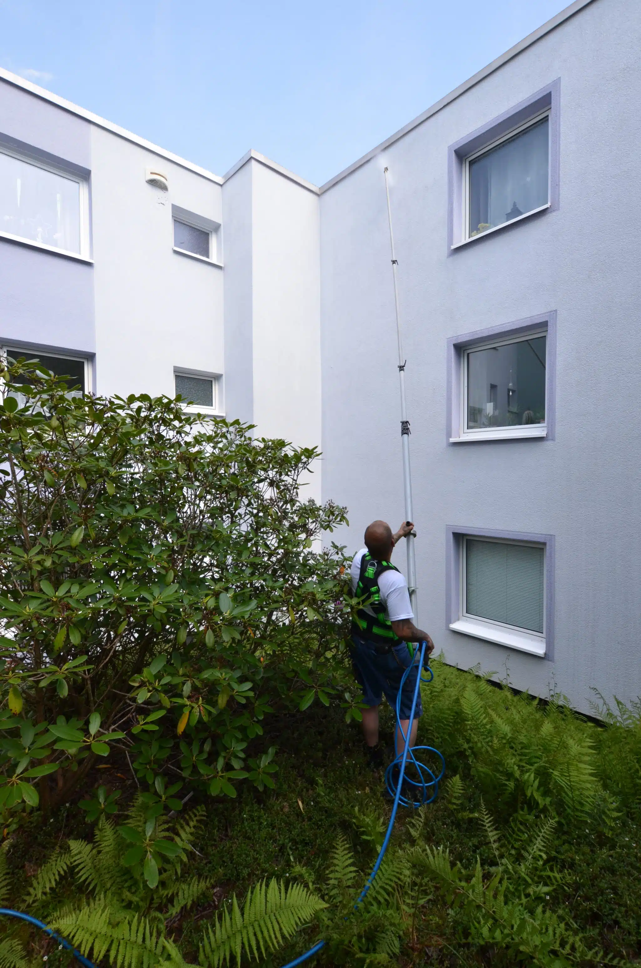 Hausfassade nach der Fassadenreinigung