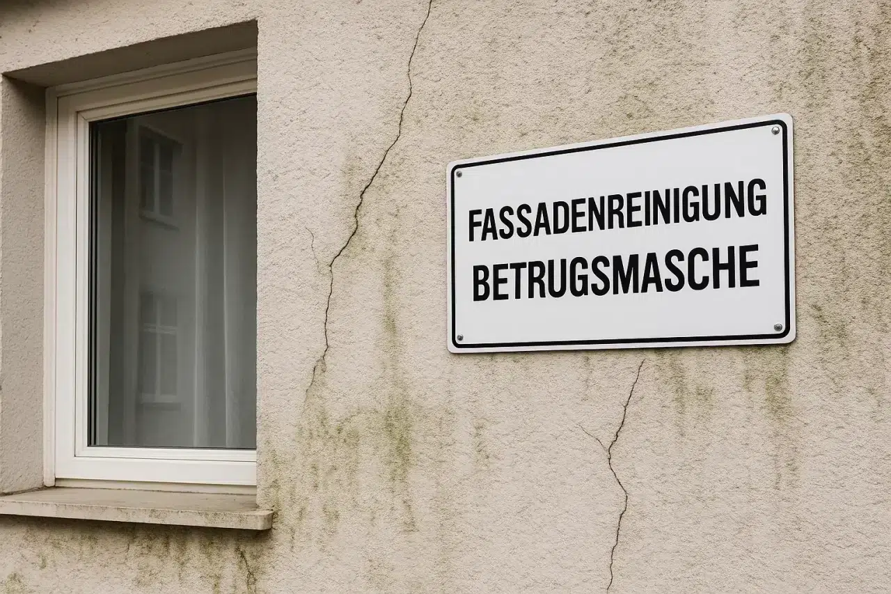 Infografik zur Betrugsmasche bei der Fassadenreinigung