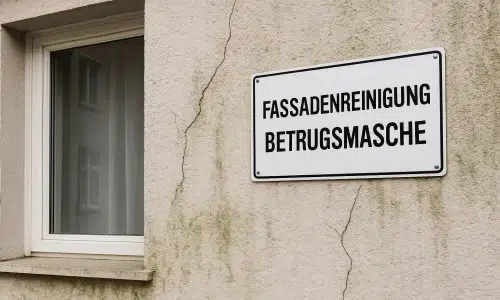Infografik zur Betrugsmasche bei der Fassadenreinigung