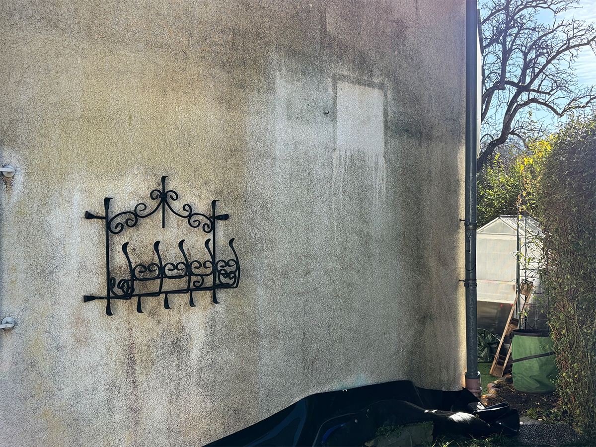 Fassadenreinigung an einer Hausfassade in der Umgebung von Stuttgart