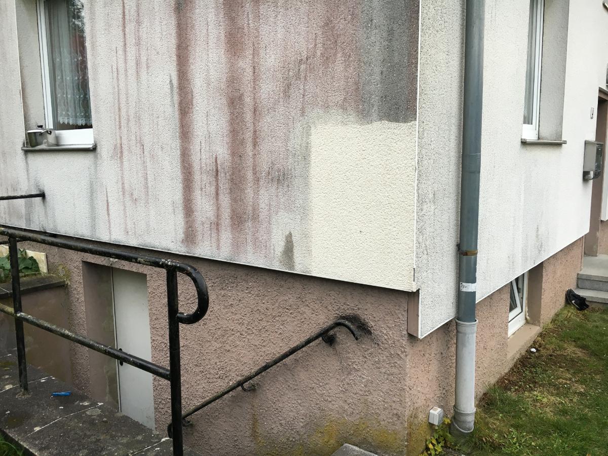 Reinigung einer WDVS-Fassade