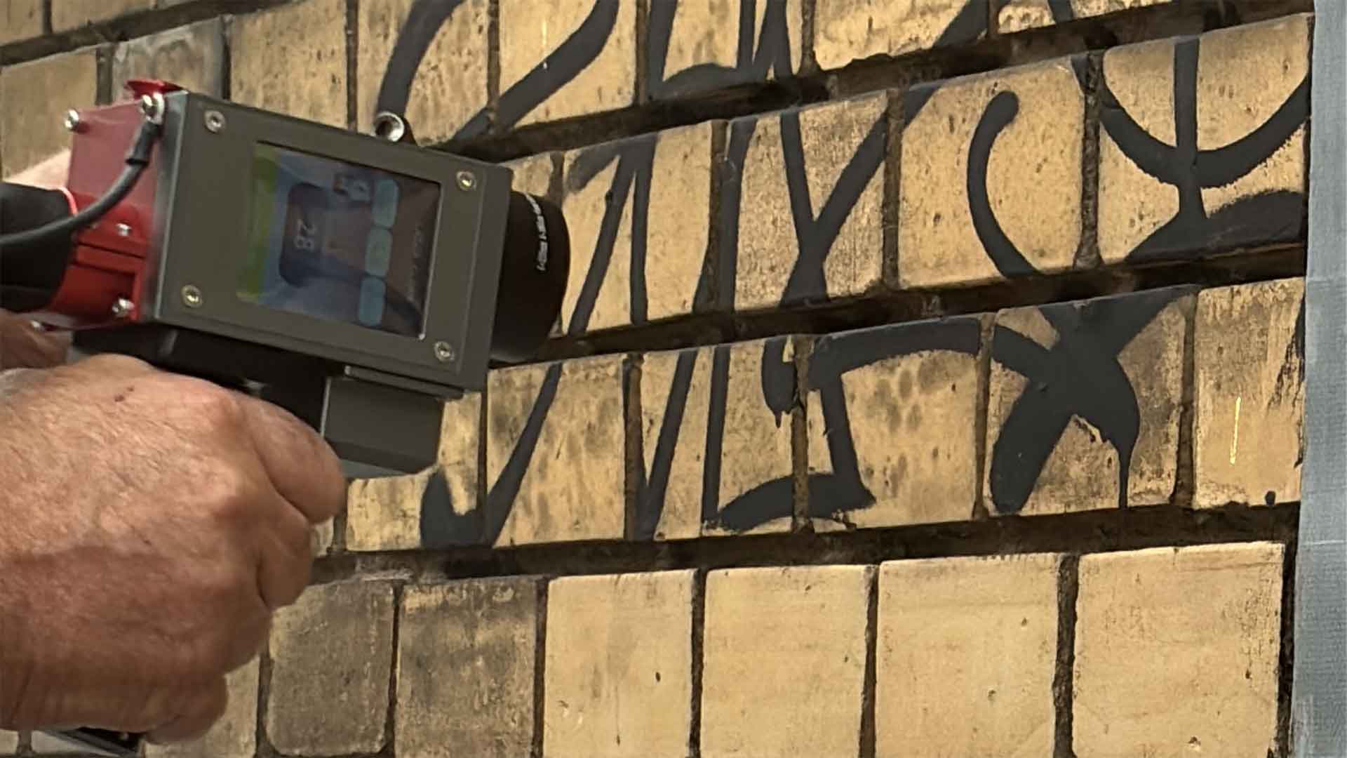 Graffitientfernung mittels Laser-Verfahren