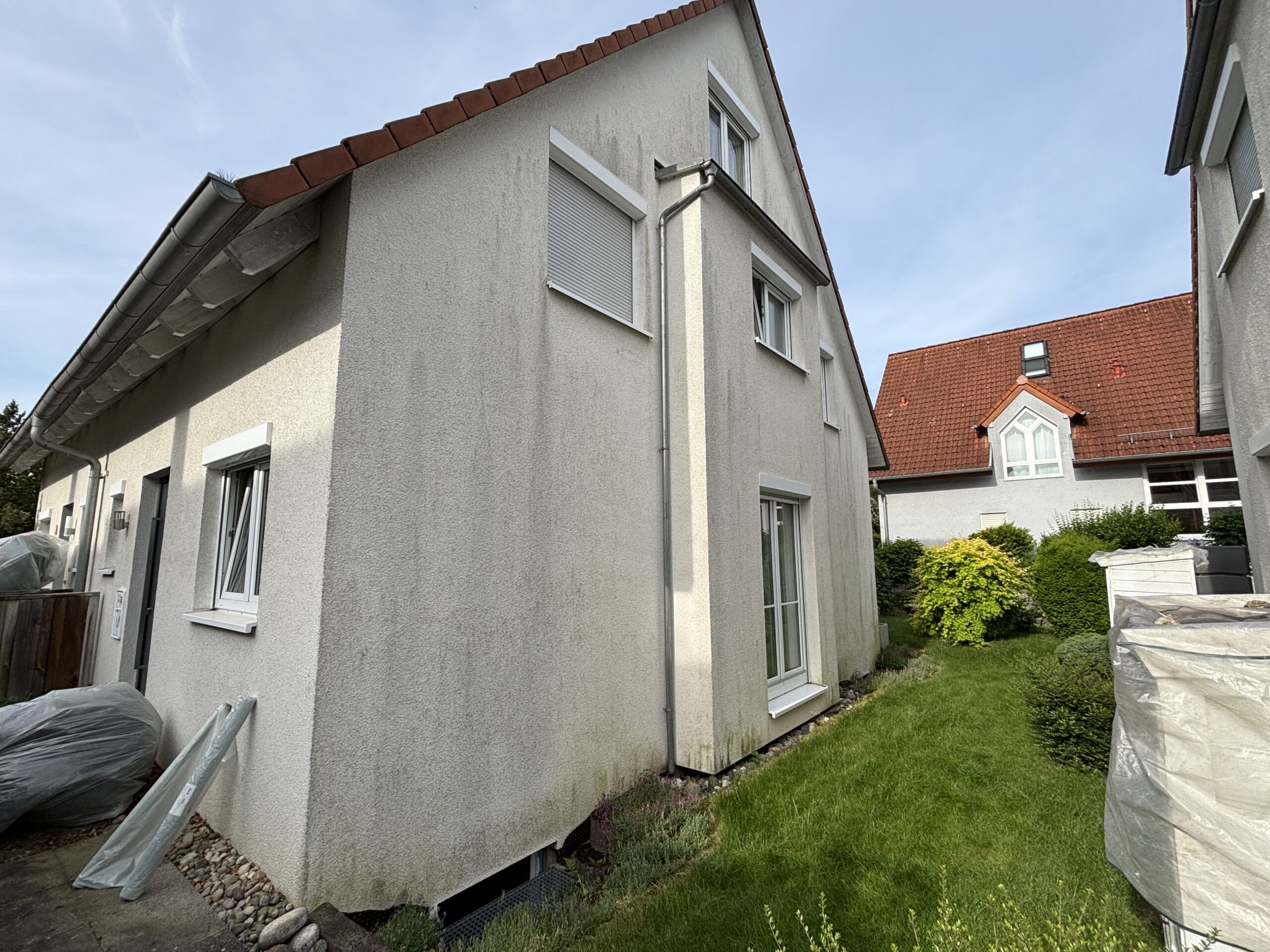 orher: Algenbeläge auf der Putzfassade
