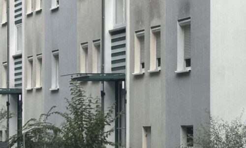 Schwarze Stellen über dem Fenster in Mehrfamilienhaus Stuttgart-Vaihingen